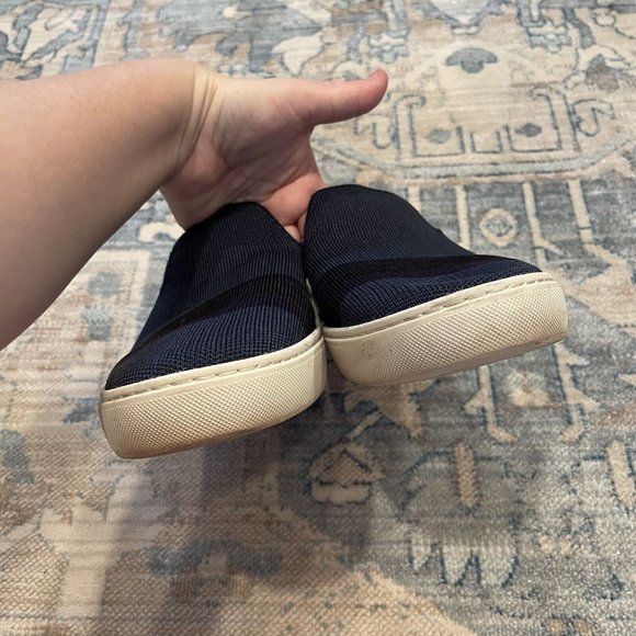 Rothy's Slip On Sneakers Night Stripe Womens US 10.5 Navy Sustainable Recycled - Picture 3 of 12